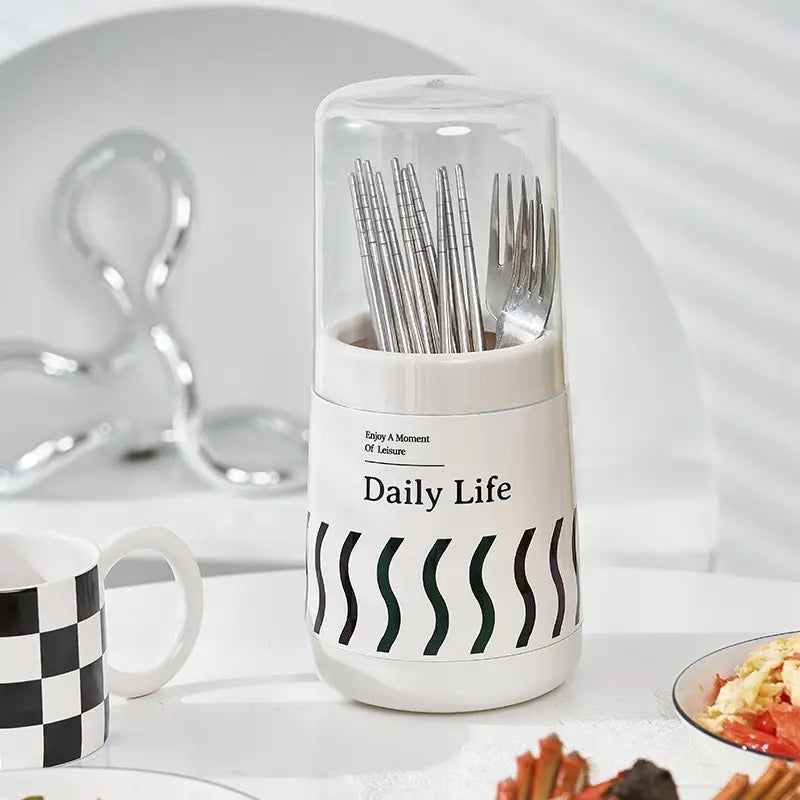Daily Life Printed Cutlery Holder