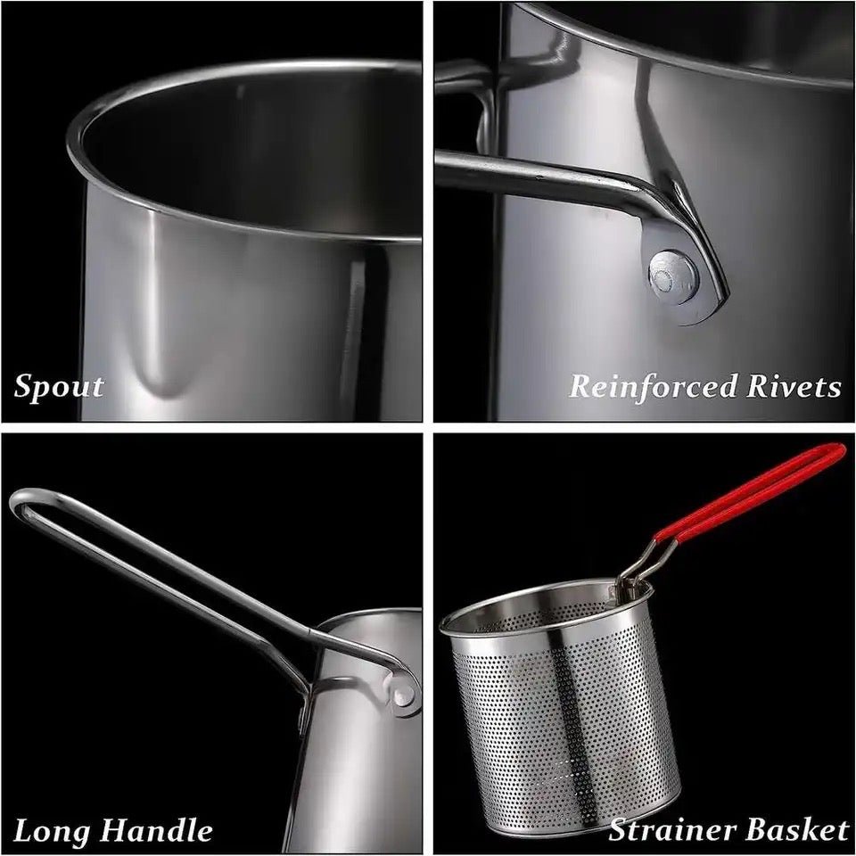 Kitchen Deep Frying Pot, Stainless Steel