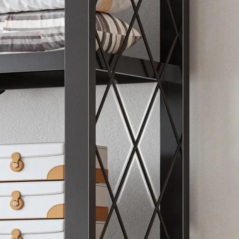 3 Layer Foldable Mobile Wheels Storage Cart, Large Iron Multifunctional Living Room Rack, Multilayer Bookshelf Display Kitchen Storage Rack, Metal Shelving Units Storage Racks with Lockable Wheels, Kitchen Home Space Saving Organizer