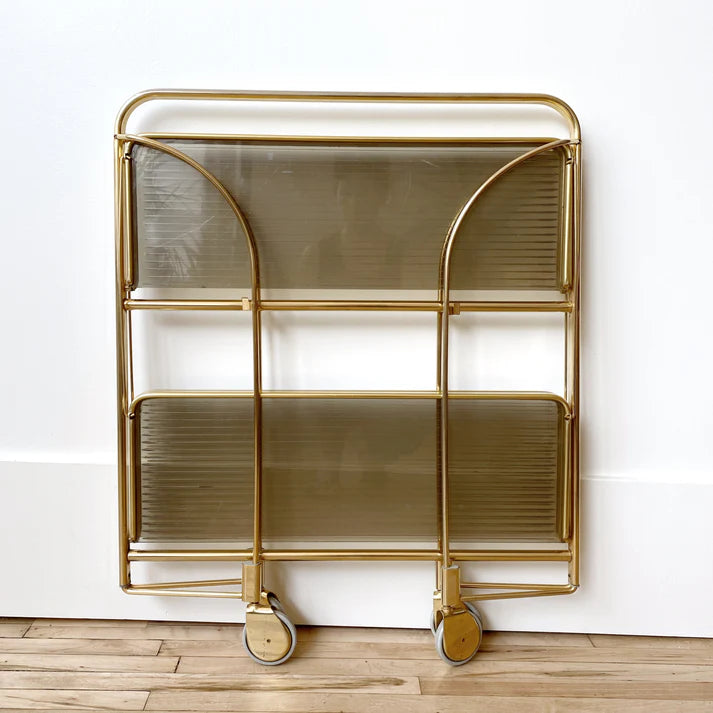 Modern Gold Folding Bar Cart Trolley