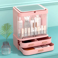 New Cosmetic Storage Box With Mirror Led Light