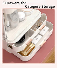New Cosmetic Storage Box With Mirror Led Light
