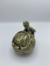 Metallic Round Tiger Ornament Tray