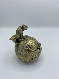 Metallic Round Tiger Ornament Tray