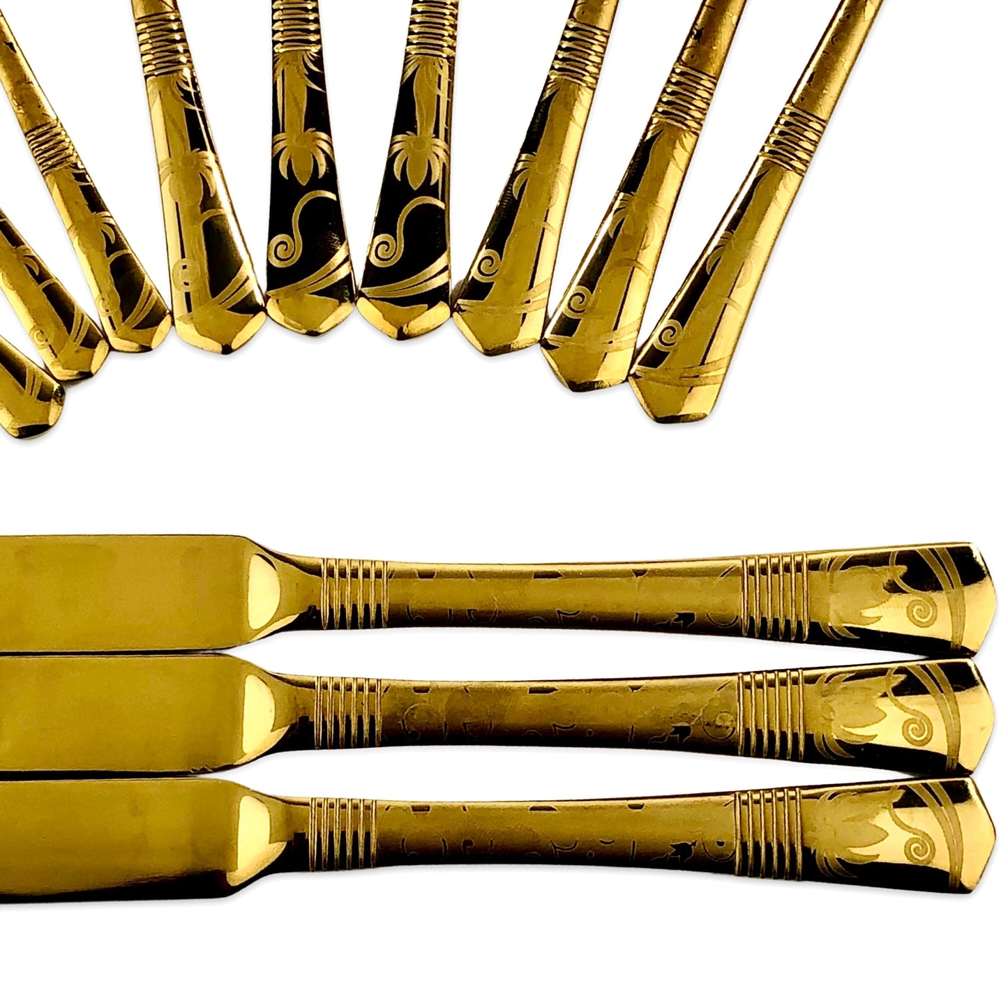 Premium Golden Cutlery Set (Set of 24)