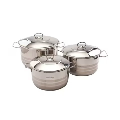Korkmaz Mega Plus 6-Piece Stainless Steel Cookware Set