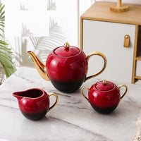 New Tea & Cake Set - Red & Black