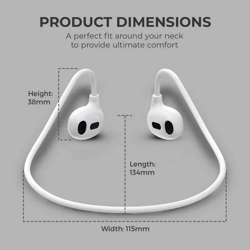 Pro Air Wireless Neckband Earphones – White | Bluetooth Neck Hanging Design