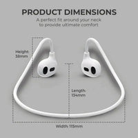 Pro Air Wireless Neckband Earphones – White | Bluetooth Neck Hanging Design