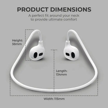 Pro Air Wireless Neckband Earphones – White | Bluetooth Neck Hanging Design
