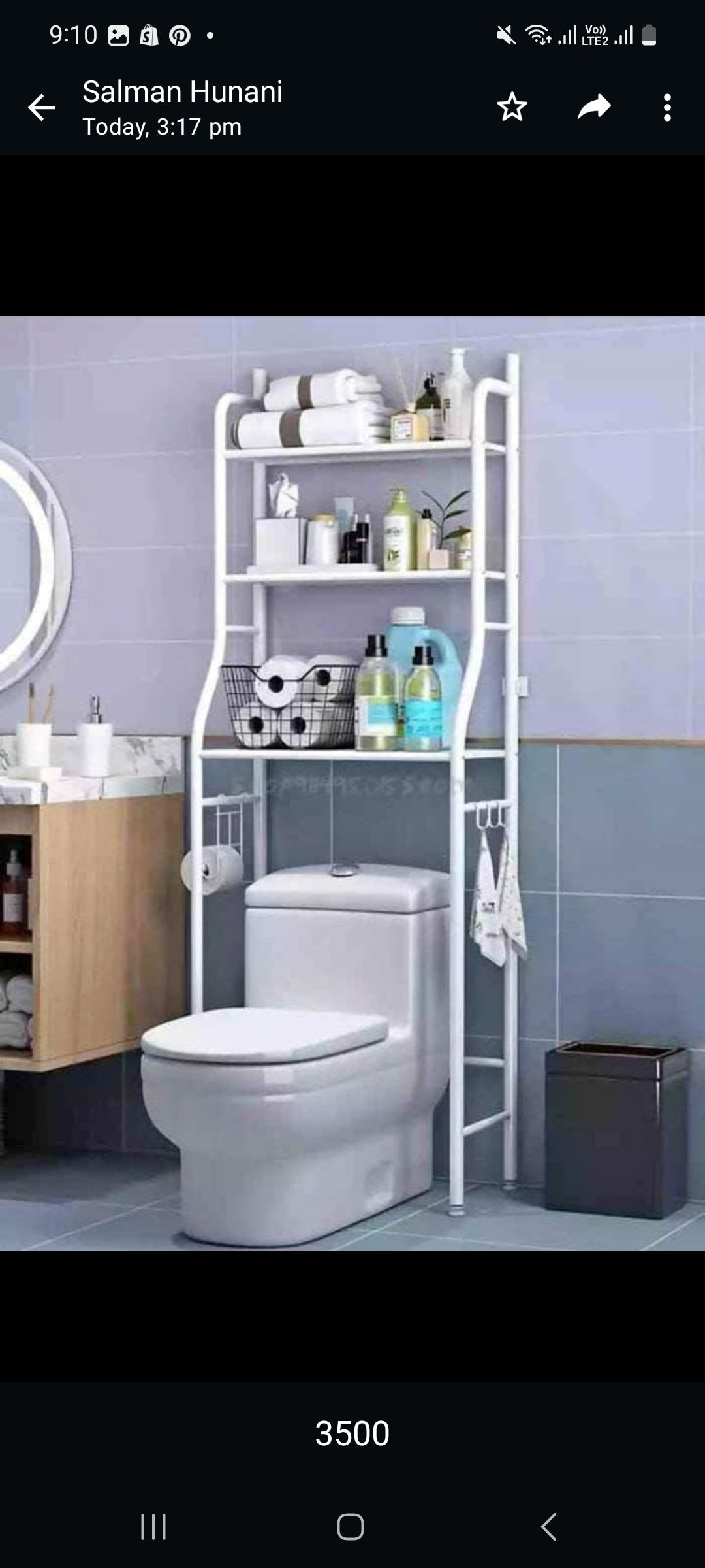 Metal Floor Type Washroom Shelf