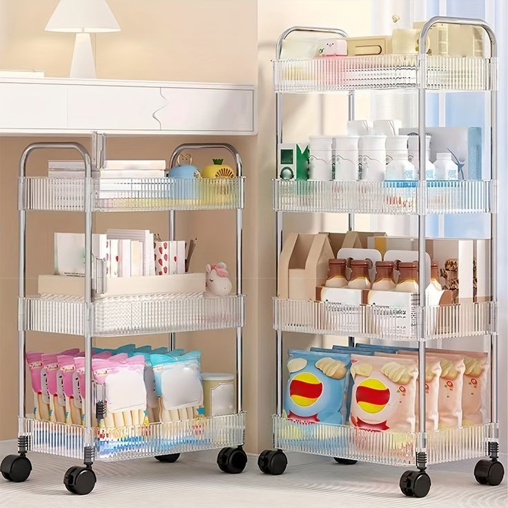 Acrylic Kitchen and Bathroom Storage Trolley
