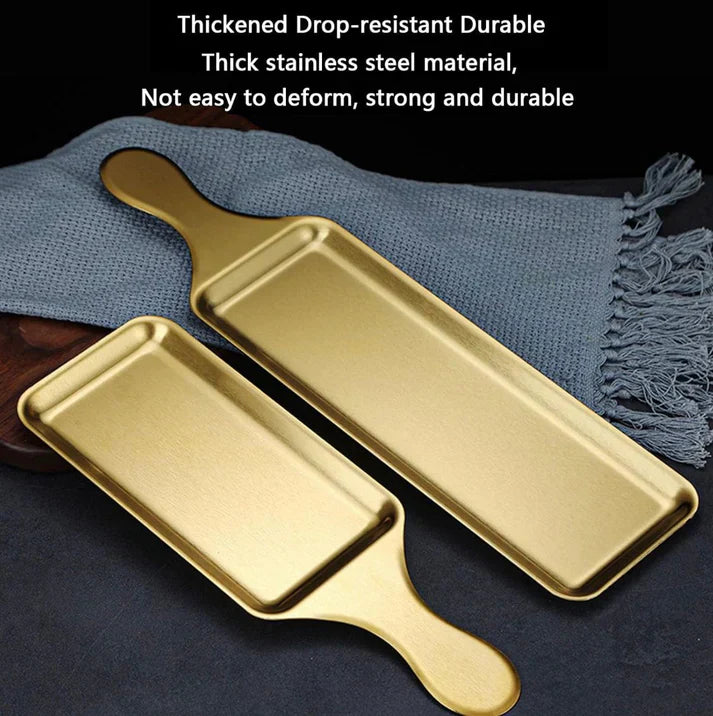 Rectangular BBQ Bat Platter - Stainless Steel, Easy to Clean