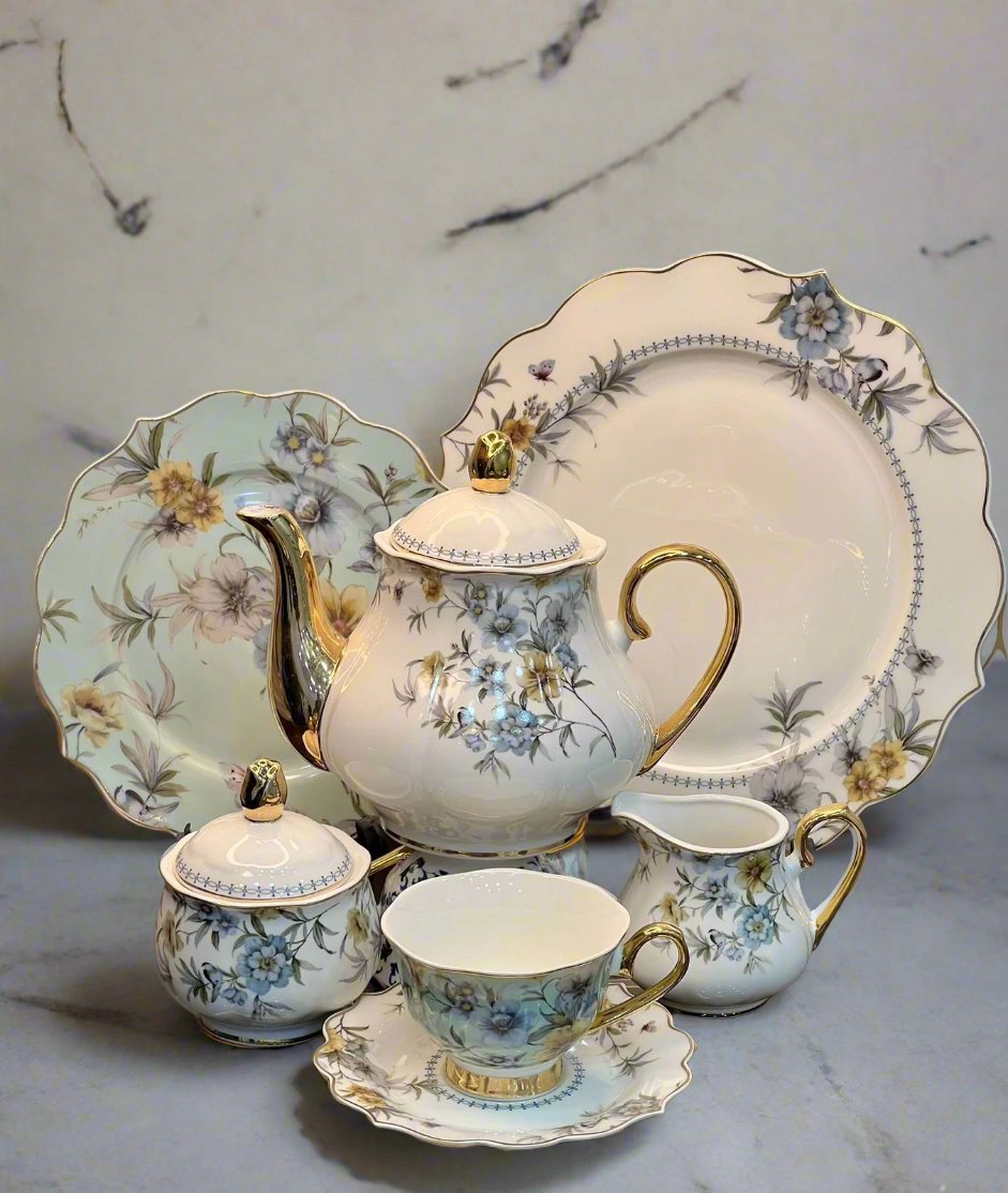 24Pcs Fine Bone China Tea Set (Floral Style) | HaulJunction