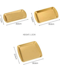 Luxury Gold Rectangle Shaped Tray by HaulJunction – Elegant Stainless Steel Serving Tray