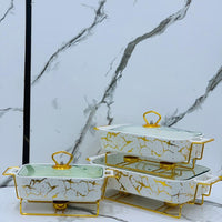 Set of 3 Ceramic Chafing Dish