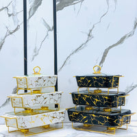 Set of 3 Ceramic Chafing Dish