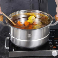 Steamer pot, Soup pot, Hot pot stainless steel(Size : 30cm)