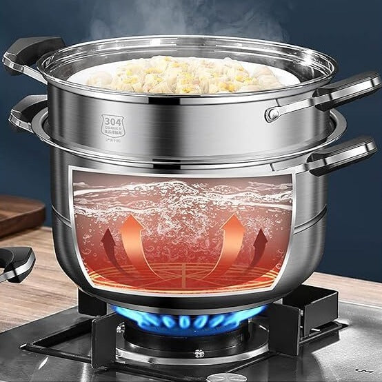 Steamer pot, Soup pot, Hot pot stainless steel(Size : 30cm)