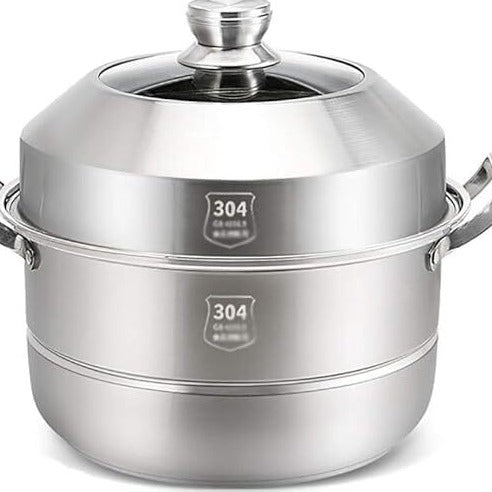 Steamer pot, Soup pot, Hot pot stainless steel(Size : 30cm)