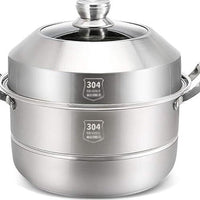 Steamer pot, Soup pot, Hot pot stainless steel(Size : 30cm)