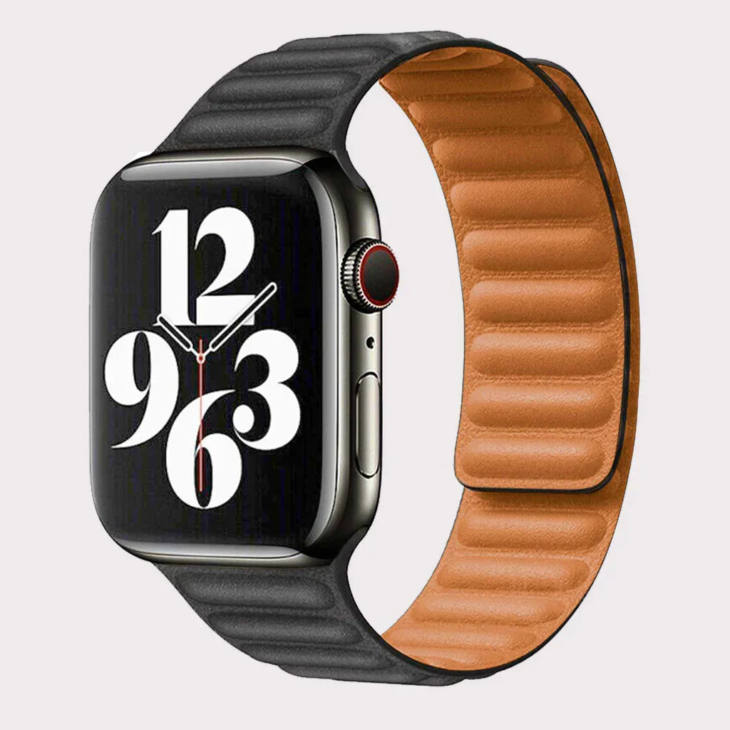 Magnatic Leather Black Apple Watch Band 38/40/41 mm