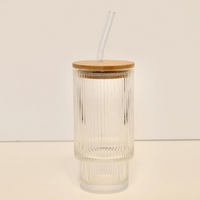 Spill Proof Glass Coffee Tumbler Mug 400ml (Pack of 4)