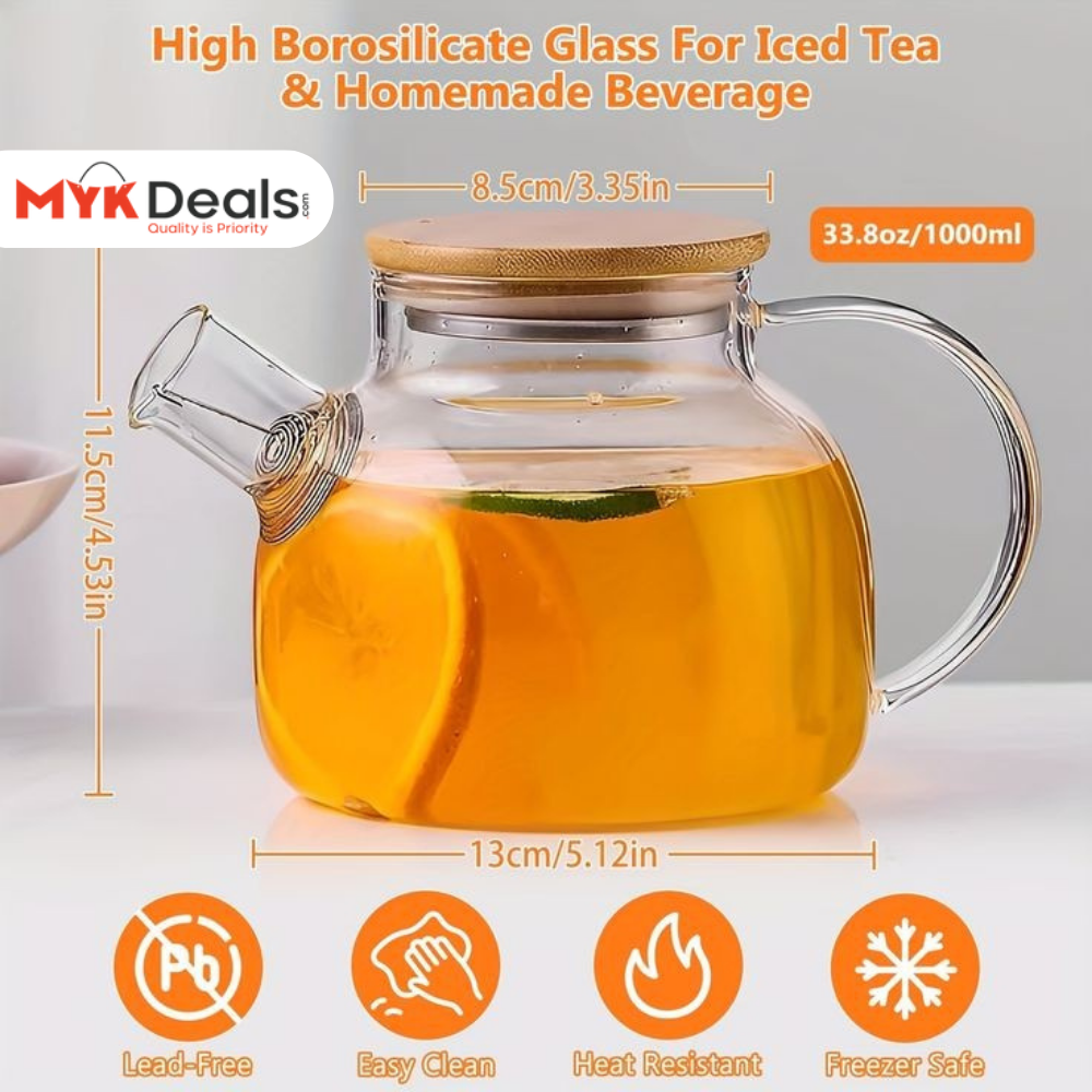 Heat Resistant Borosilicate Glass Teapot