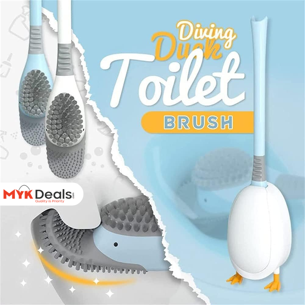 Diving Duck Toilet Brush, Wall Mounted Silicone Toilet Brush, Floor Standing Long Handle Bathroom Cleaning Brush, Dead Corner Toilet Brush, Household Wash Toilet Cleaning Accessories