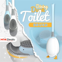 Diving Duck Toilet Brush, Wall Mounted Silicone Toilet Brush, Floor Standing Long Handle Bathroom Cleaning Brush, Dead Corner Toilet Brush, Household Wash Toilet Cleaning Accessories
