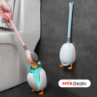 Diving Duck Toilet Brush, Wall Mounted Silicone Toilet Brush, Floor Standing Long Handle Bathroom Cleaning Brush, Dead Corner Toilet Brush, Household Wash Toilet Cleaning Accessories