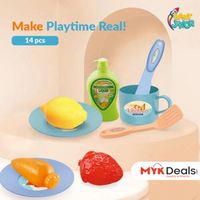 Electric Kitchen Sink Toy, Children's Simulation Sink with Fruit & Tableware Toy, Dishwasher Play Kitchen Kit