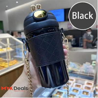 Cute Rabbit Ear Water Bottle 420ml with Straw for Girl Fashion Summer