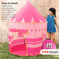 Castle Play House, Foldable Tipi Prince Folding Tent, Children Boy Castle Cubby Play, Funny Zone Indoor Outdoor Playhouse Castle Toy,  Pop Up Pink Children Play Tent/House, Indoor & Outdoor Large Kids Play Tent, Durable Kids Playhouse