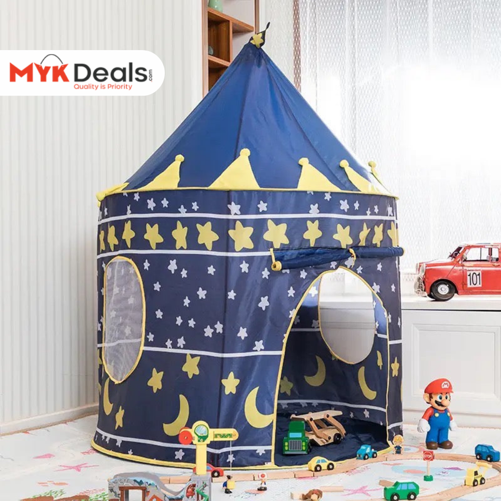 Castle Play House, Foldable Tipi Prince Folding Tent, Children Boy Castle Cubby Play, Funny Zone Indoor Outdoor Playhouse Castle Toy,  Pop Up Pink Children Play Tent/House, Indoor & Outdoor Large Kids Play Tent, Durable Kids Playhouse