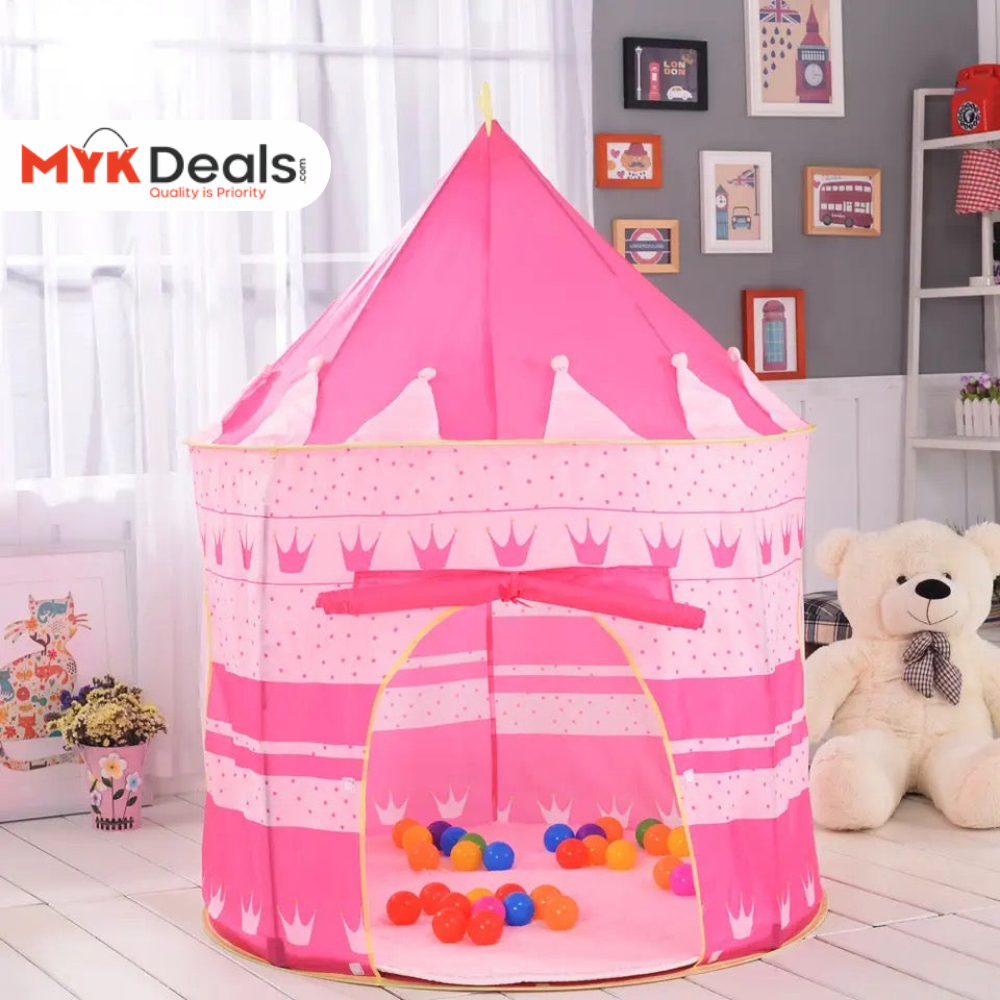 Castle Play House, Foldable Tipi Prince Folding Tent, Children Boy Castle Cubby Play, Funny Zone Indoor Outdoor Playhouse Castle Toy,  Pop Up Pink Children Play Tent/House, Indoor & Outdoor Large Kids Play Tent, Durable Kids Playhouse