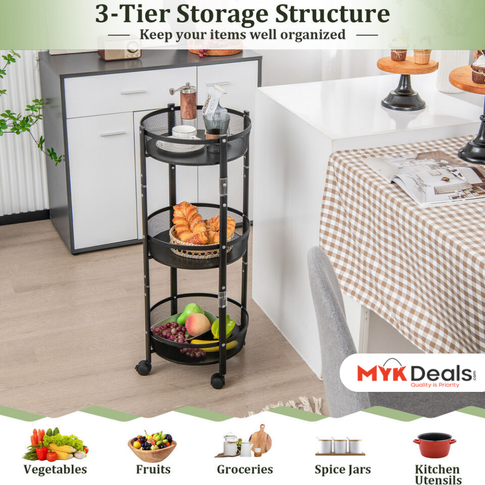 3 layer Folding Storage Cart