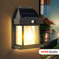 Solar Tungsten Filament Lamp, Waterproof Intelligent Induction Lantern, Wireless Dusk to Dawn Porch Light, Outdoor Wall Light with Motion Sensor, Courtyard Garden Villa Lighting Night Light, Sunlight Prowered Motion Sensor Lamp