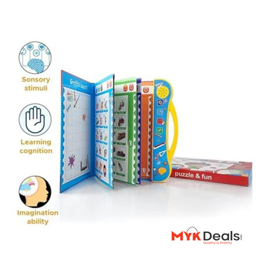 Kids Intelligence Book, English Learning Computer Machine, Kids Study Voice Electronic Book, Smart Baby Language E Book, Kids Intelligence Book Sound Book for Children, English Letters & Words Learning Book, Fun Educational Toys