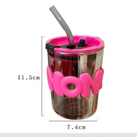 Travel Coffee Cup With Lid and Straw