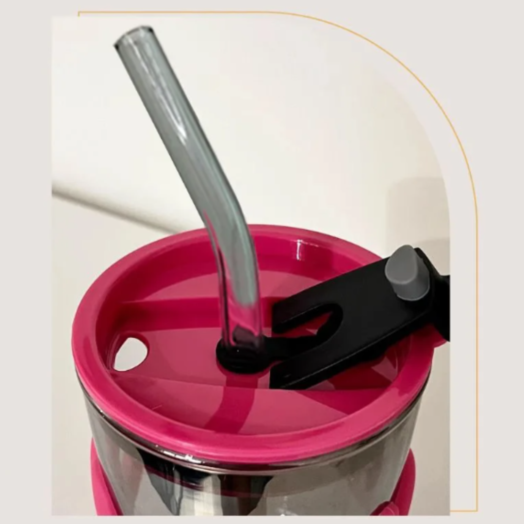 Travel Coffee Cup With Lid and Straw