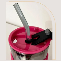 Travel Coffee Cup With Lid and Straw