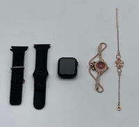 Gm68 Ultra Mini Smartwatch + Quartz Bracelet Watch Combo | Wireless Charging | Stylish Dual Watch Set