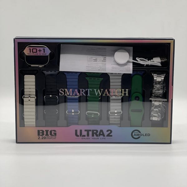 Smartwatch With 10 Stripes | Big 2.20 Ultra 2 Smart Watch – Best Quality Smart Watch With 10 Multiple Straps – Smart Watch – Digital Watch