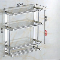 Stainless Steel Silver Towel Rack, 3 Tier