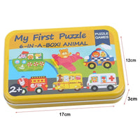 Montessori Wooden iron box Jigsaw Puzzles for Toddlers
