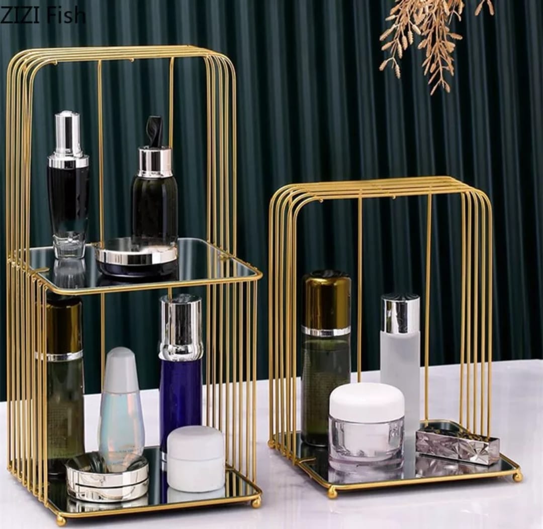 Cosmetic cage metal brass stand