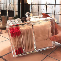 2 in 1 Acrylic Cotton Pod & Tissue Box - Elegant and Practical Storage Solution