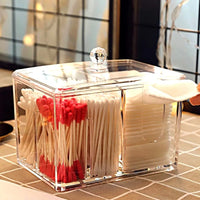 2 in 1 Acrylic Cotton Pod & Tissue Box - Elegant and Practical Storage Solution
