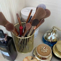 Nordic Iron Cylindrical Cosmetic Storage Box, Makeup Brushes Case